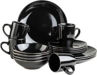 M&Auml;SER Kombiservice METALLIC RIM, Geschirr-Set, Steinzeug (16-tlg), 4 Personen,