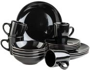Kombiservice M&Auml;SER "Metallic Rim", schwarz, 16, Geschirr-Sets, Kombiservice