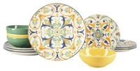 CreaTable Teller-Set Giardini, Geschirr-Set, 12-tlg. (12-tlg), 4 Personen,...