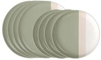 Villeroy & Boch Tafelservice PASTEL POP GREEN, Salbeigr&uuml;n, Creme, Beige...