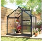 Outsunny Gew&auml;chshaus Aluminium Treibhaus 3,65m&sup2; mit Fundament, Dachfenster,...