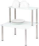 bremermann K&uuml;chenregal Glas-Regal, K&uuml;chenregal 2 Ebenen, Glas/Edelstahlf&uuml;&szlig;e