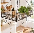 DanDiBo H&auml;ngeregal Topfh&auml;nger Cocina Pfannenh&auml;nger 60 cm Deckenregal H&auml;nger