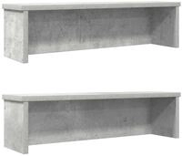 vidaXL K&uuml;chenregal K&uuml;chenregale Stapelbar 2 Stk. Betongrau 60x15x16 cm, 2-tlg.