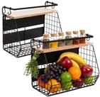 relaxdays Obstschale Obstkorb Wandregal magnetisch 2er Set, Eisen, (2-tlg), B