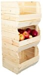Kistenkolli Altes Land Allzweckkiste 3er Set K&uuml;chenregal Olaf 40x33x30 cm natur