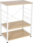 Woltu Standregal, 1-tlg., Standregal aus Holz & Metall mit 3 Ablagen f&uuml;r K&uuml;che