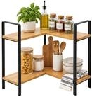 relaxdays Eckregal Arbeitsplatten-Regal aus Bambus 2 Ebenen, 1-tlg.,...