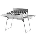 BBQ-Toro Drehspie&szlig; Holzkohlegrill mit elektrischem Spie&szlig;dreher, Edelstahl,