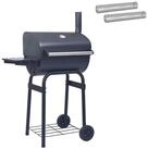 vidaXL Holzkohlegrill Holzkohlegrill 75 x 48 x 120 cm Silber