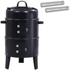vidaXL Holzkohlegrill 40 x 80 cm Outdoor Grill &Oslash; 40x80 cm Stahl Schwarz
