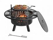 relaxdays Feuerschale mit verstellbarem Grillrost, (4-St)