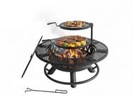 relaxdays Feuerschale 2 verstellbare Grillroste, (5-St)