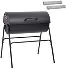 vidaXL Grillkamin Fassgrill mit 2 Kochrosten 3 stk. 80 x 73 x 90 cm Metall