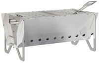 vidaXL Grillkamin Camping Feuerstelle 42 x 22 x 18 cm Edelstahl Silber