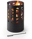 relaxdays Feuerkorb Schwarze Feuertonne aus Stahl, (3-St)