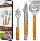 LuxusKollektion Grillbesteck-Set Grillbesteck 3TLG extra lang Edelstahl...