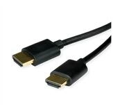 ROLINE HDMI High Speed Kabel mit Ethernet, Slim Audio- & Video-Kabel, HDMI Typ A