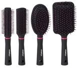 relaxdays Haarb&uuml;rsten-Set Haarb&uuml;rste 4er Set, 4-tlg., Pink