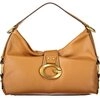 GUESS JEANS Umh&auml;ngetasche, Damentasche Braun mit Kontrastdetails &...