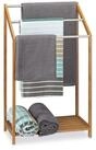 relaxdays Handtuchst&auml;nder Handtuchhalter Bambus 3-fach