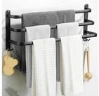 LuxusKollektion Handtuchregal Handtuchhalter Badezimmer schwarz ohne Bohren...