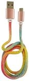 LC-Power LC-C-USB-MICRO-1M-3 USB A zu Micro-USB Kabel, Regenbogen-Glitzer, 1m