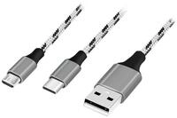 LogiLink LOGILINK USB 2.0 Ladekabel CU0202 2-in1 USB-C Micro-USB, 1,2m USB-Kabel