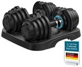 Skandika Hantel Set, verstellbar, Paino, 11 Stufen, 1,5 bis 12,5 kg, All-in-One