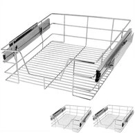 Casaria Schubkasten, 50 cm 3er Set Verchromt 25kg Belastbar Vollauszug mit