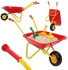 relaxdays Kinder-Gartenset Schubkarre f&uuml;r Kinder, (1-tlg), rot