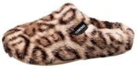 Hausschuh VERBENAS "YORK FELINE", Damen, Gr. 37, braun (braun, beige, leo), Textil,