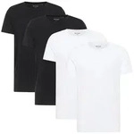 MUSTANG T-Shirt Herren T-Shirt 4er Pack Baumwolle (Packung, 4er Pack) schwarz L