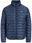 Steppjacke JACK & JONES "JJELVIS LIGHT PUFFER COLLAR", Herren, Gr. L, blau (navy