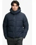 Superdry Steppjacke PREMIUM HOOD PUFFER JKT Kunstfaser, relaxed fit blau S (46)