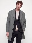 Kurzmantel JACK & JONES "JJEJAMES COAT SN", Herren, Gr. L, grau (dunkelgrau melange),