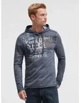 CAMP DAVID Rundhalsshirt mit Kapuze blau 4XL (66/68)