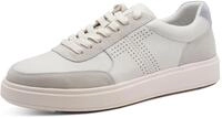 Sneaker TAMARIS, Herren, Gr. 42, wei&szlig; (wei&szlig;, denim), Leder, Veloursleder, Schuhe