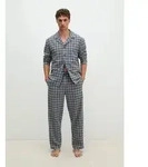 Marc O'Polo Pyjamaoberteil lila|schwarz M (48)