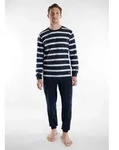 TOM TAILOR Pyjama TOM TAILOR Herren Pyjama blau quergestreift (1 tlg) blau L (50)