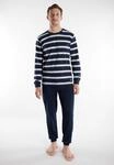 Pyjama TOM TAILOR, Herren, Gr. 50, blau (blau, mittel, ringel), Single Jersey,
