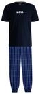 BOSS Pyjama Pyjama Easy Long Set T-Shirt (2 tlg) mit gestreifter Hose