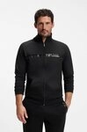 BOSS Sweatjacke Authentic mit Streifen und Logo, regular fit