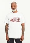 T-Shirt JACK WOLFSKIN "BRAND T M", Herren, Gr. S (48), wei&szlig; (starkwei&szlig;),