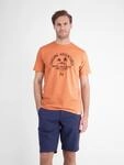 Print-Shirt LERROS, Herren, Gr. M, pale papaya, Single Jersey, Obermaterial: 100%