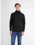 LERROS Rollkragenshirt mit Logo Stickerei schwarz S (52)