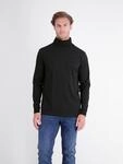 Rollkragenshirt LERROS, Herren, Gr. S, schwarz, Single Jersey, Obermaterial: 100%