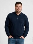 LERROS Langarm-Poloshirt Langarm Polo aus Baumwollstrick in gro&szlig;en Gr&ouml;&szlig;en