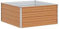 vidaXL Hochbeet Hochbeet Hellbraun 100 x 100 x 45 cm Verzinkter Stahl (1 St)
