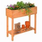relaxdays Hochbeet aus Holz mit Ablage (1 St), orange